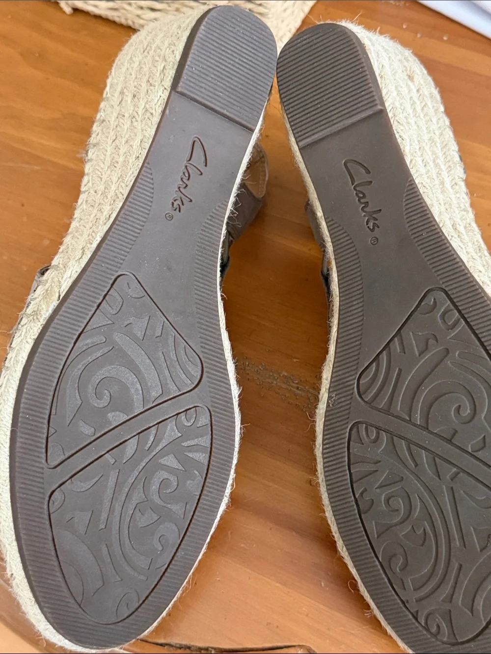Clarks Artisan Taupe Perforated Slingback Espadrille Sandals